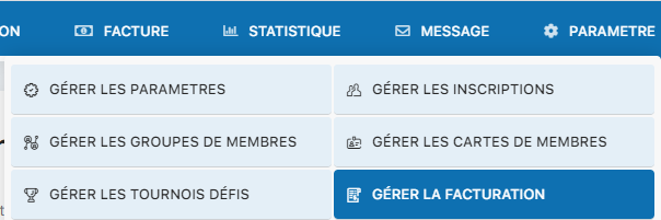 Accès aux paramètres de facturation